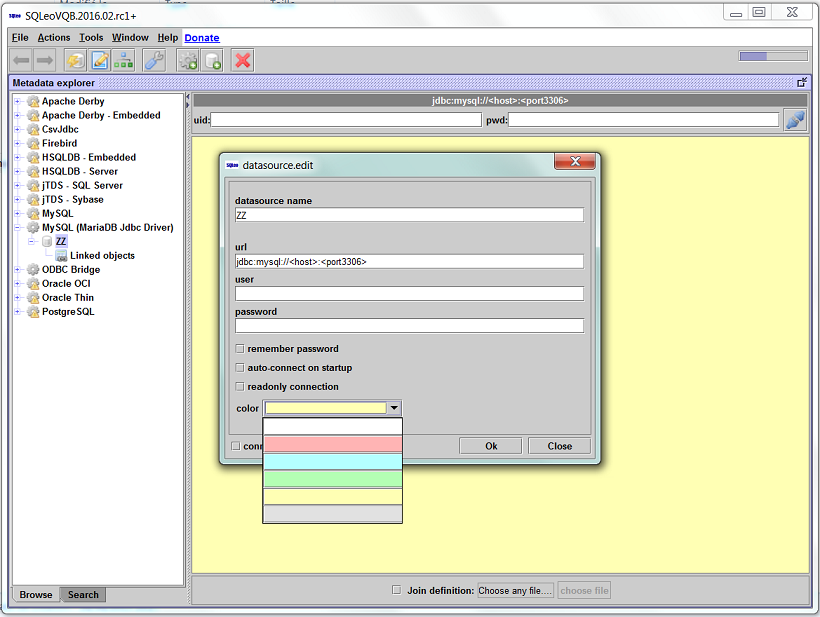 Background color per datasource